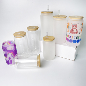 Paquete <span class=keywords><strong>de</strong></span> 50 Vasos <span class=keywords><strong>de</strong></span> Vidrio Transparente Esmerilado para Café Helado con Tapas <span class=keywords><strong>de</strong></span> Madera para Vinilo, Vaso <span class=keywords><strong>de</strong></span> Vidrio para Cerveza y Refrescos <span class=keywords><strong>de</strong></span> 16 oz para Impresión por Sublimación - Product Image 6
