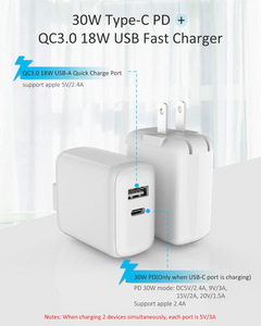 Usb c Pd手机充电器<span class=keywords><strong>30w</strong></span> Gan c型便携式移动充电器快速充电2端口<span class=keywords><strong>30w</strong></span> Gan充电器安卓 - Product Image 2