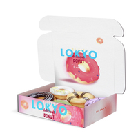 Pour LOKYO taille personnalisée pliante prendre beignet boîte de papier boulangerie pâtisserie Biscuit biscuit doux beignet mat stratification papier enduit pour