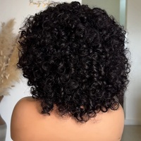 Pelucas de Cabello Humano Vietnamita Rizado y Voluminoso con Encaje HD Doble, Pelucas Cortas Bob con Encaje Frontal HD 13x4 para Mujeres Negras