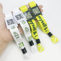 Bracelet en tissu RFID NFC avec puce NFC 213/F08, impression de code QR, étanche, pour événements, festivals, musique