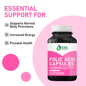 Private Label Folic Acid Capsules Promotes Healthy Cell Development Supports Cardiovascular Health and Circulation Capsules - Product Image 2