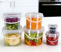 Pot en plastique transparent 1L 2L, récipient alimentaire avec couvercle hermétique pour le stockage du miel et des bonbons, seau en plastique transparent
