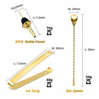 Ensemble de shaker à cocktails en or 11 pièces avec logo personnalisé OEM, en acier inoxydable 18/8, kit de barman avec shaker Boston, outils de mixologie