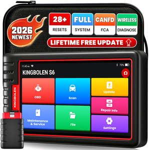 KINGBOLEN S6 Scanner de diagnostic automobile universel OBD2 Système complet sans fil Bluetooth Écran LCD Android 12V Noir - Product Image 1