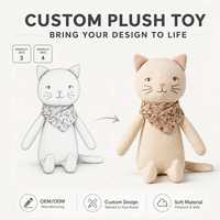 Peluche personnalisée OEM en tissu de lin nordique, jouet en peluche chat avec bandana, animal en peluche pour enfants, cadeau, jouets en peluche brodés CE