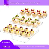 Support de gâteau en acrylique Transparent haut de gamme pour desserts pause thé présentoir personnalisé pour fleurs cosmétiques stockage transfrontalier