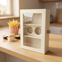 Boîte d'emballage alimentaire recyclable économique à trois compartiments pour snacks, frites et sushi, avec insert amovible pour coupelle de sauce