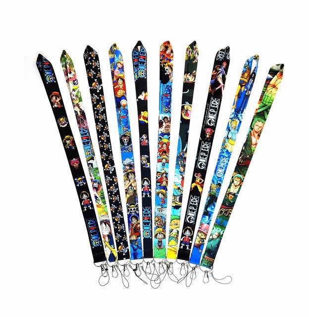 Japanese Anime ONE PIECE Designer Manga Pirate Monkey Movie Lanyard Keychain Mobile Phone Charm Accessories