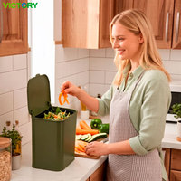 Poubelle de cuisine en acier inoxydable 5L, auto-étanche et suspendable, pour déchets et compost