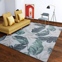 Feuilles tropicales vertes Tapis rustique Tapis de salon Carreaux et tapis tapis de bureau en ligne tapis moelleux