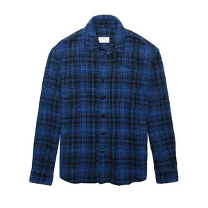 New Design Long-Sleeve Wholesale Men Custom Flannel Shirts Heavyweight Oversized
