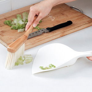 Mini Wooden Broom And Dustpan Set With Hanging Rope <b>Small</b> Desktop Cleaning Tool Fine Soft Broom For Keyboard - Product Image 3