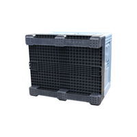 QS Heavy Duty Grande caisse en plastique pliable Boîte de palette en plastique mobile empilable