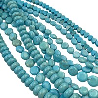 Perles de pierre précieuse turquoise verte naturelle ovales/rondes/plates/répétées en forme de cœur, perles lisses pour la fabrication de bijoux DIY