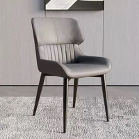 Hanyee 2024 OEM ODM Bienvenue, chaise de salle à manger en cuir de style français moderne et luxueux, mobilier de maison, logo personnalisé, pieds en métal