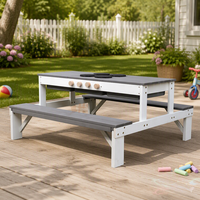 Ensemble de table de pique-nique et cuisine de jeu d'extérieur pour enfants, table et banc en bois pour jeux d'imitation pour jardin, personnalisable OEM ODM