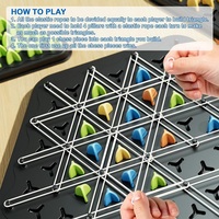 Chaîne Triangle Jeu d'échecs Jeu de Trigle Jouet éducatif pour enfants de 3 ans et plus Planche de stratégie pour les soirées de jeu en famille