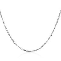 Collier fin en argent sterling 925 véritable, maillons figaro, 1,5 mm, 14-30 pouces, pour filles et femmes