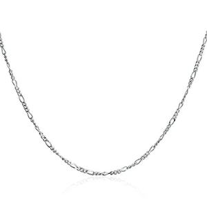 얇은 1.5mm 14-30 인치 순수 정품 925 스털링 실버 얇은 피가로 링크 체인 목걸이 여자 - Product Image 2