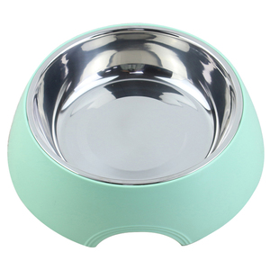 Removable Cleaning Feed Dog Food Pet Bowl Stainless Steel Dog bowl with rubber base