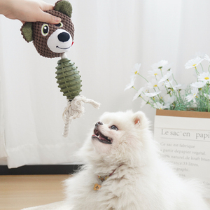 Bán buôn sản phẩm vật nuôi kháng MOL cắn con chó đồ chơi TPR bông sợi dây thừng sang trọng bằng giọng nói ném Knot Squeaky <span class=keywords><strong>Chew</strong></span> đồ chơi - Product Image 2