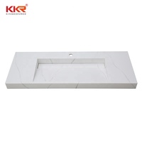 Évier en surface solide, évier simple ou double, vasque murale, lavabos en marbre, pierre artificielle, articles sanitaires pour salle de bain