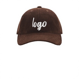 Gorra de Béisbol Deportiva Vintage Personalizada de Pana con Logotipo de Cuero Bordado, 100% Algodón, 6 Paneles, Parte Superior Rígida, Hebilla Dorada de Cobre, Nueva - Product Image 2