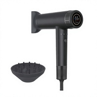 Sèche-cheveux à affichage numérique LED, sèche-cheveux ionique haute vitesse, moteur sans balais 1600W, concentrateur, diffuseur pour la maison et le salon