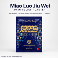 Miao Luo Jiu Wei Pain Relief Plaster : Soulage les douleurs au cou, aux épaules, à la taille et aux genoux, les tensions lombaires et favorise la récupération des contusions