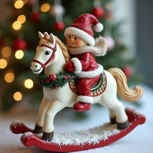 Giáng sinh mới người tuyết ngồi trên một chiếc xe đong đưa bức tượng nhựa thủ công Nhà sản xuất bán buôn tùy chỉnh nhựa trang trí lễ hội Quà Tặng - Product Image 4