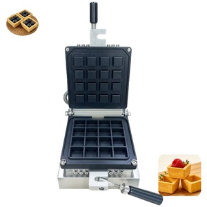 Gaufrier commercial rotatif 16 trous pour gaufres de Liège, avec plaques interchangeables personnalisables - Product Image 1
