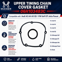Gasket Penutup Rantai Timing MANER 06H103483C Untuk EA888 Gen1 Gen2 1.8T 2.0T Audi A4 A5 A6 Q3 Q5 VW Passat CC Tiguan Suku Cadang Mobil