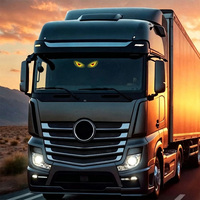 Nouvelle conception de lumière décorative LED sans fil à énergie solaire pour pare-brise avant et arrière, effet œil de démon, recharge USB pour voiture, camion, SUV