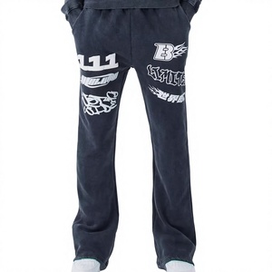 Ensemble de jogging décontracté 2-en-1 pour homme, bleu foncé, à capuche, imprimé lettres, coupe régulière, en coton, style streetwear, pour l'hiver - Product Image 3