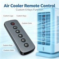 Control Remoto de Aluminio de 6 Teclas para Enfriador de Aire, Controlador de Ventilador Evaporativo Infrarrojo, Control Remoto para Ventilador Doméstico con Logotipo Personalizado, OEM Disponible