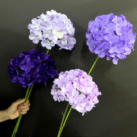 LO-1306 Vente en gros de fleurs artificielles en soie, collection florale de roses, hortensias et pivoines violet clair pour toile de fond de mariage