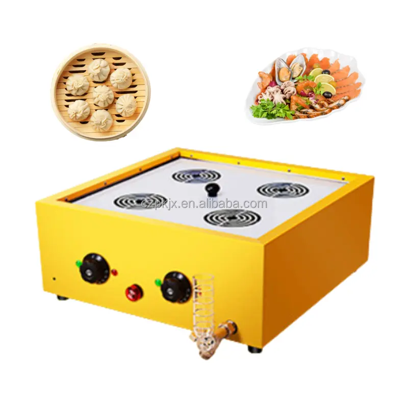 Mesin uap makanan otomatis, mesin memasak nasi roti Bun komersial, pengukus listrik
