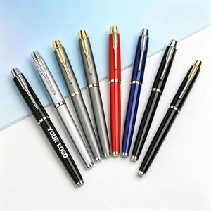 Stylo plume de luxe noir en métal lourd, stylo publicitaire pour entreprise, stylo plume de luxe avec logo personnalisé - Product Image 1