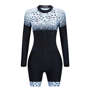 Traje de Triatlón de <span class=keywords><strong>manga</strong></span> <span class=keywords><strong>larga</strong></span> para mujer, mono de una pieza para Ciclismo de montaña - Product Image 1