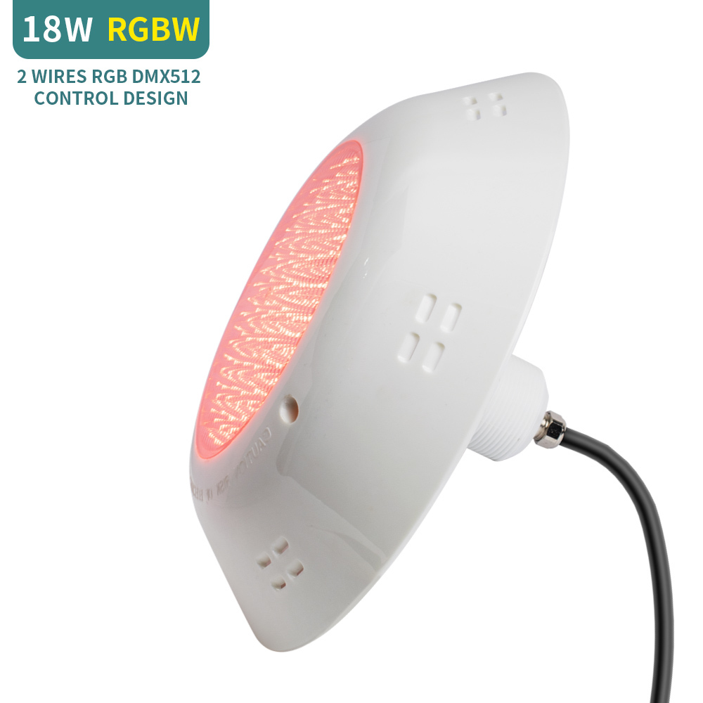 18W Two Wire RGBW vinyl swimming pools 12v swimming pool lights led underwater