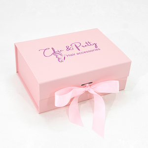 Sang Trọng Giá Rẻ Màu Hồng Tùy Chỉnh Tóc Con Người Mở Rộng Hộp Với Ribbon Satin Chèn Tóc Giả Hộp Quà Tặng Tóc Phụ Kiện Hộp - Product Image 1