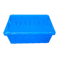HRY4625 Conteneurs en plastique logistiques empilables et recyclables avec couvercles, 600*400*250mm, caisses de rangement emboîtables