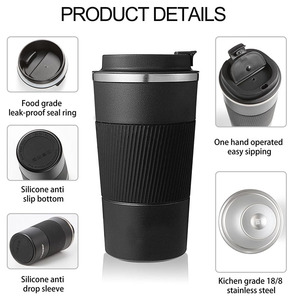 Tumbler da Viaggio in Acciaio Inox SUS304 a Prezzo Competitivo, 500ml/17oz, per <span class=keywords><strong>Auto</strong></span>, Ufficio, Campeggio e Conservazione Bevande - Product Image 4