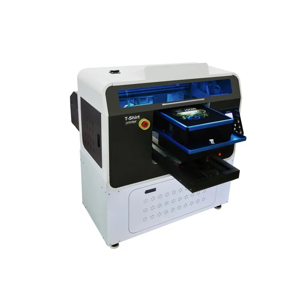 Automatische A3 + Größe T-shirt Flachbettdrucker Schnelle Geschwindigkeit DTG Drucker Druck auf Licht Und Dunkle Farbe t-shirt Druck Maschine