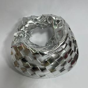 Dropshipping Products 2026 | Silver Metallic <b>Hand</b> Woven <b>Mini</b> Bag, Women Trendy Underarm Crossbody Shoulder Bag - Product Image 1