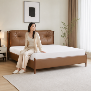 Cama King <span class=keywords><strong>Size</strong></span> de Lujo, Muebles Modernos con Plataforma, para Recámara Principal - Product Image 1