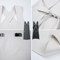 Tabliers de cuisine en toile imperméable personnalisés pour hommes, marron, avec bretelles croisées pour chef