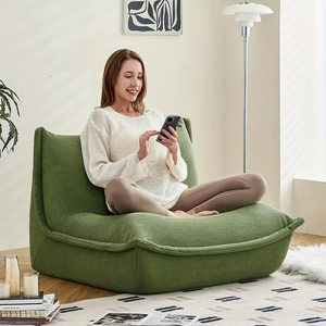Sofá Individual Reclinable Tipo <span class=keywords><strong>Oruga</strong></span> con Compresión al Vacío, Tapizado en Pana, Sillón para Dormitorio, Balcón o Sala de Estar - Product Image 3