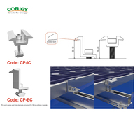 Corigy Supports de montage solaire Longueur personnalisée Mini Rail Pince centrale et jeu de pinces d'extrémité/Kit pour toit en fer/métal